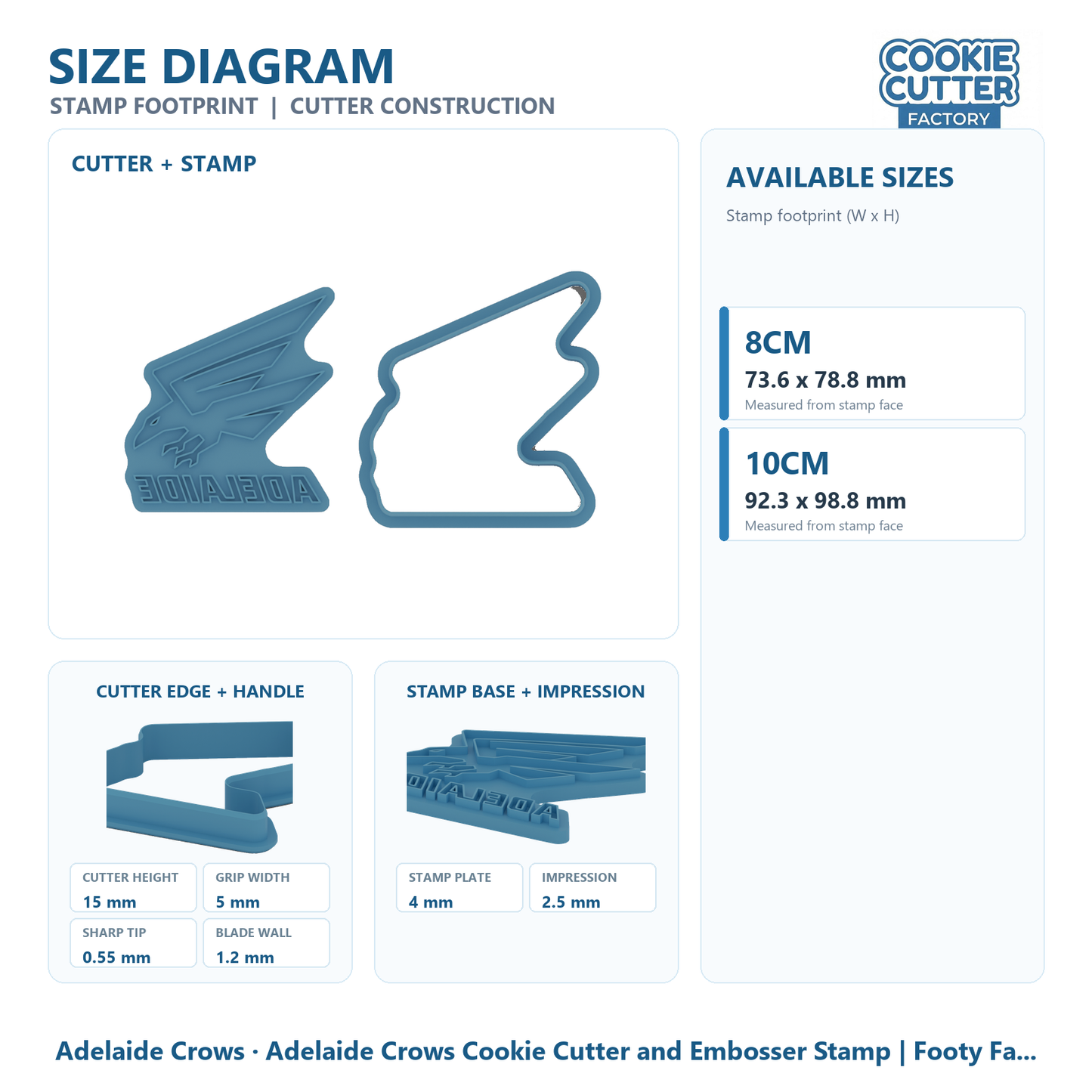 Adelaide Crows Cookie Cutter and Embosser Stamp | Footy Fan, Game Day, Grand Final Party