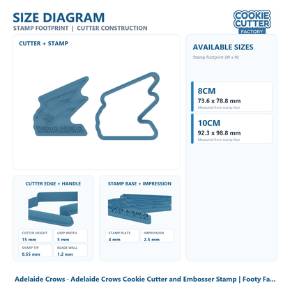 Adelaide Crows Cookie Cutter and Embosser Stamp | Footy Fan, Game Day, Grand Final Party