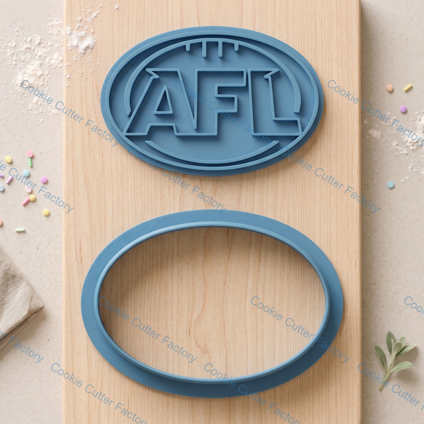 AFL Logo Cookie Cutter and Embosser Stamp Set