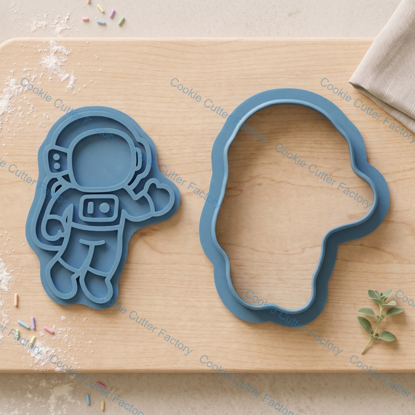 Astronaut Cookie Cutter and Embosser Stamp Set