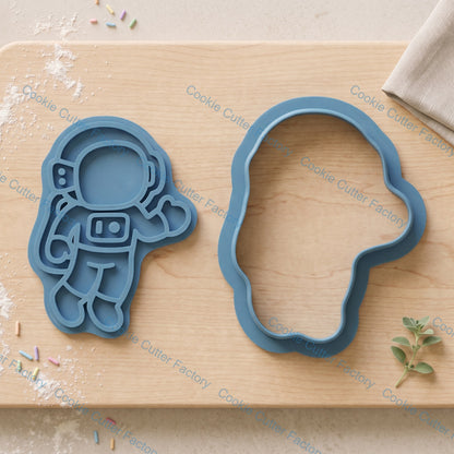 Astronaut Cookie Cutter and Embosser Stamp Set