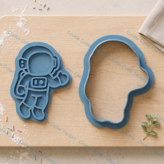 Astronaut Cookie Cutter and Embosser Stamp Set
