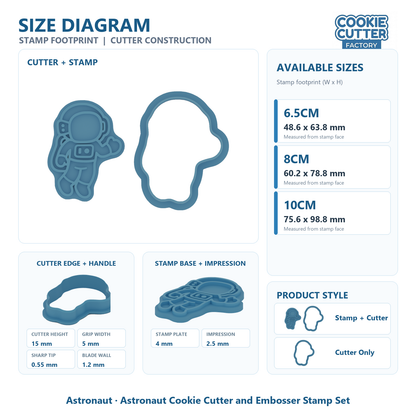 Astronaut Cookie Cutter and Embosser Stamp Set