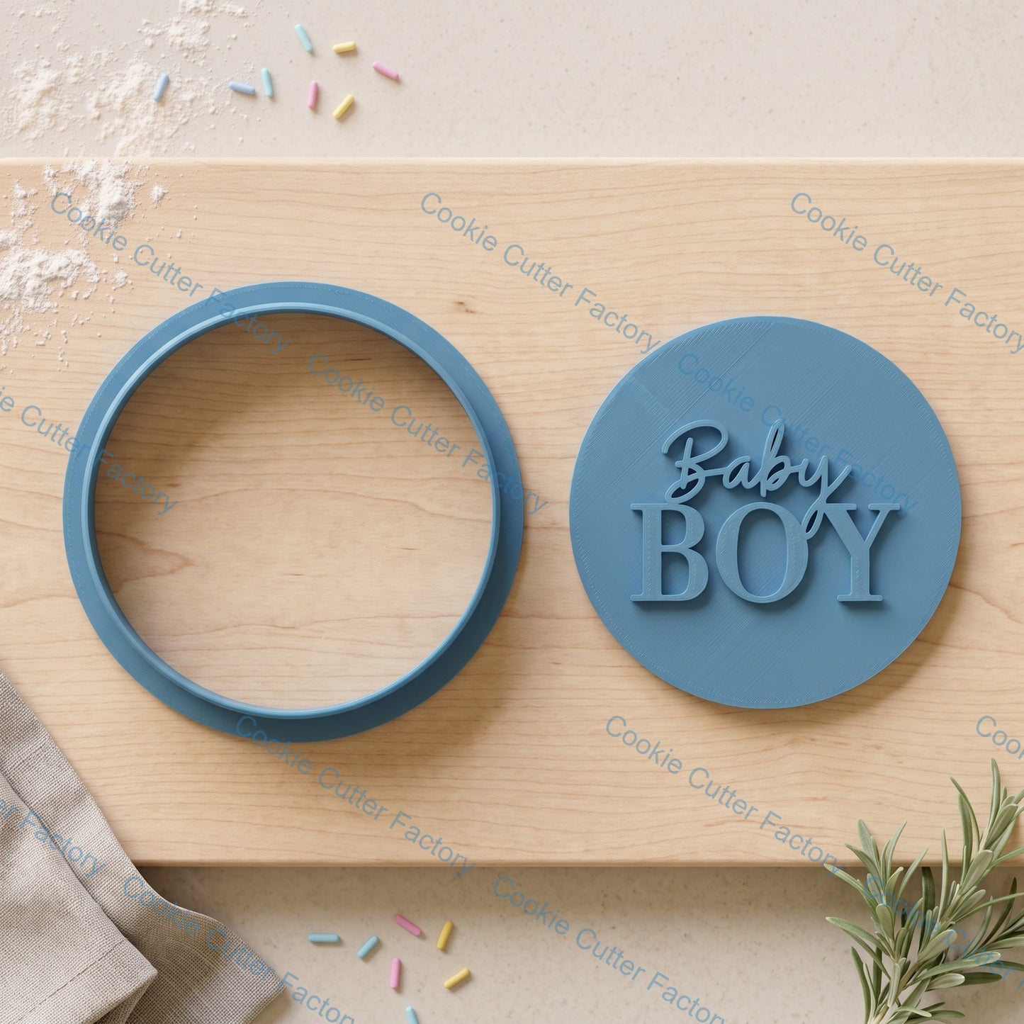 Baby Boy Cookie Cutter and Embosser Stamp Set | Baby Shower, Gender Reveal, Newborn Party