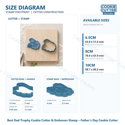 Best Dad Trophy Cookie Cutter & Embosser Stamp – Father’s Day Cookie Cutter