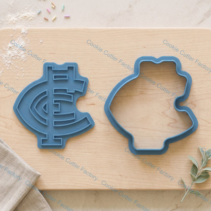 Carlton Blues CFC Monogram Cookie Cutter and Embosser Stamp Set | Game Day, Footy Fan, Sports Baking