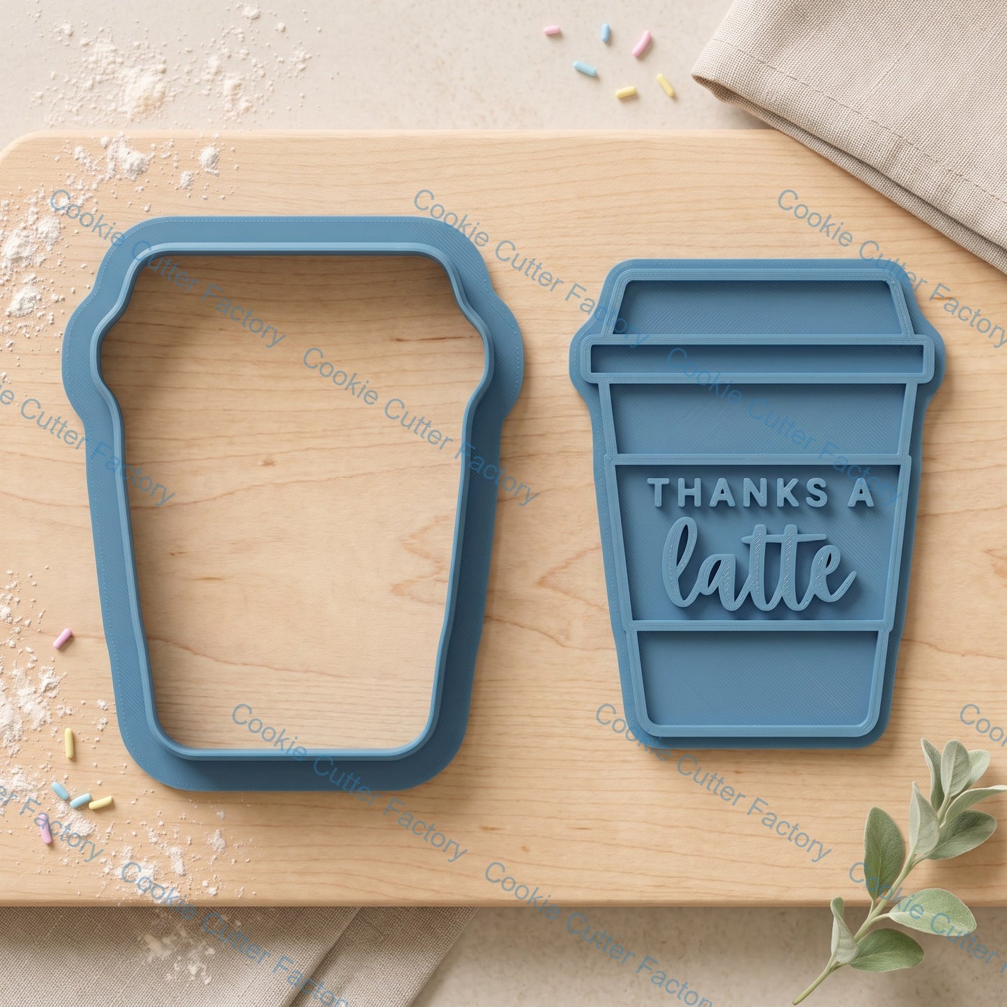 Coffee Cup Cookie Cutter and Embosser Stamp Set | Teacher Gift, Coffee Lover, Cafe