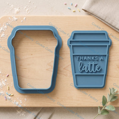 Coffee Cup Cookie Cutter and Embosser Stamp Set | Teacher Gift, Coffee Lover, Cafe
