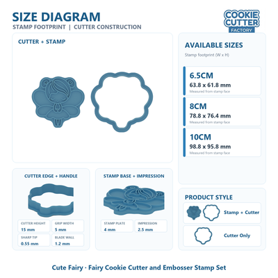 Fairy Cookie Cutter and Embosser Stamp Set