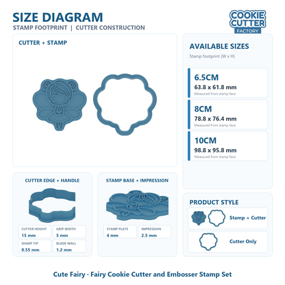 Fairy Cookie Cutter and Embosser Stamp Set