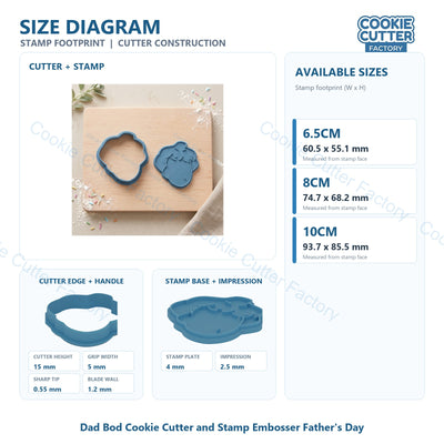 Dad Bod Cookie Cutter and Stamp Embosser Father's Day