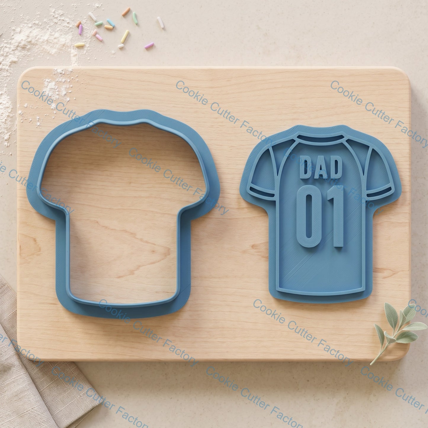 Dad Jersey Cookie Cutter and Embosser Stamp Set | Father's Day, Sports Fan, Baking
