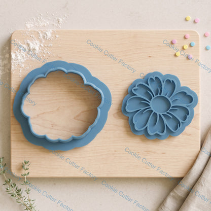 Daisy Flower Cookie Cutter and Embosser Stamp Set | Spring Floral, Garden Party, Baking