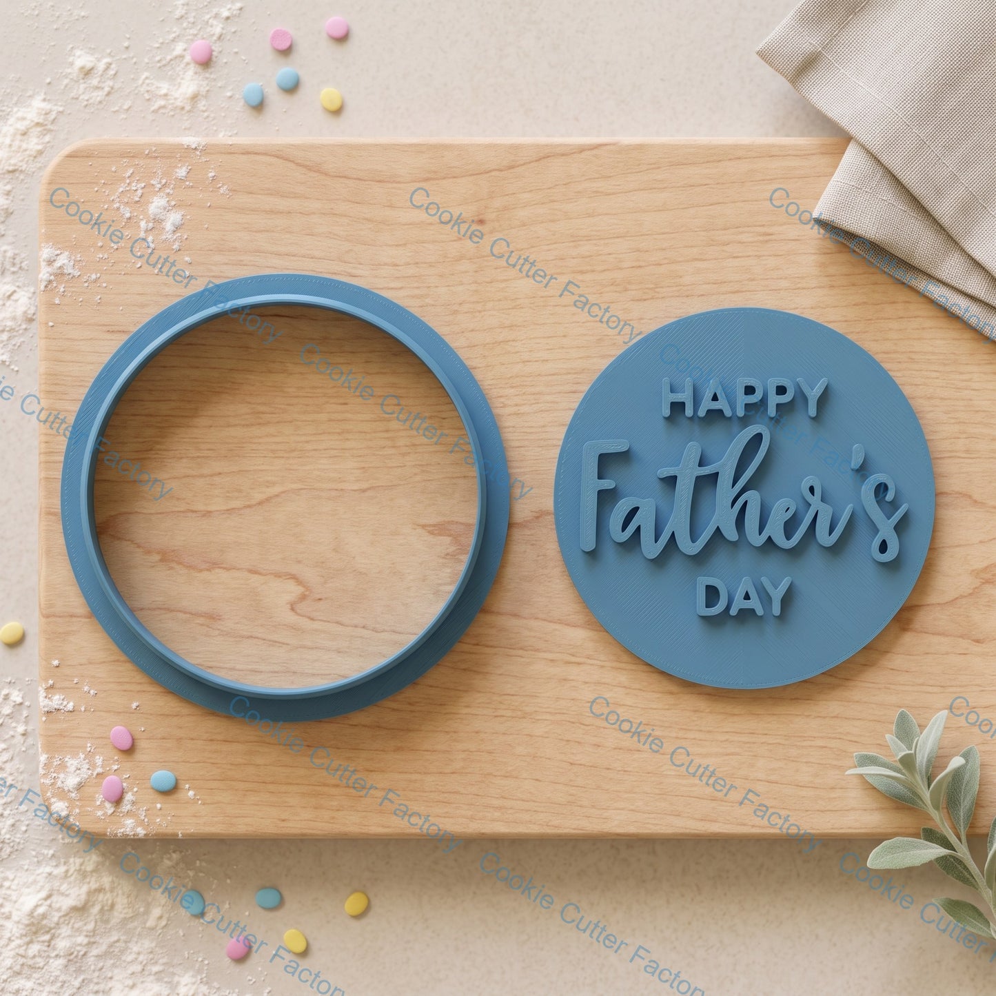 Happy Father's Day Cookie Cutter and Embosser Stamp | Dad Gift, Celebration, Baking