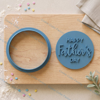 Happy Father's Day Cookie Cutter and Embosser Stamp | Dad Gift, Celebration, Baking