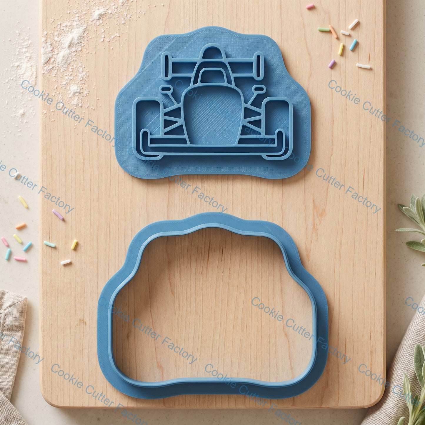 Formula Racing Car Cookie Cutter and Embosser Stamp Set | Race Track Birthday, Fast Cars, Cookie Decorating