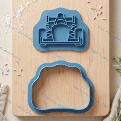 Formula Racing Car Cookie Cutter and Embosser Stamp Set | Race Track Birthday, Fast Cars, Cookie Decorating