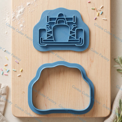 Formula Racing Car Cookie Cutter and Embosser Stamp Set | Race Track Birthday, Fast Cars, Cookie Decorating