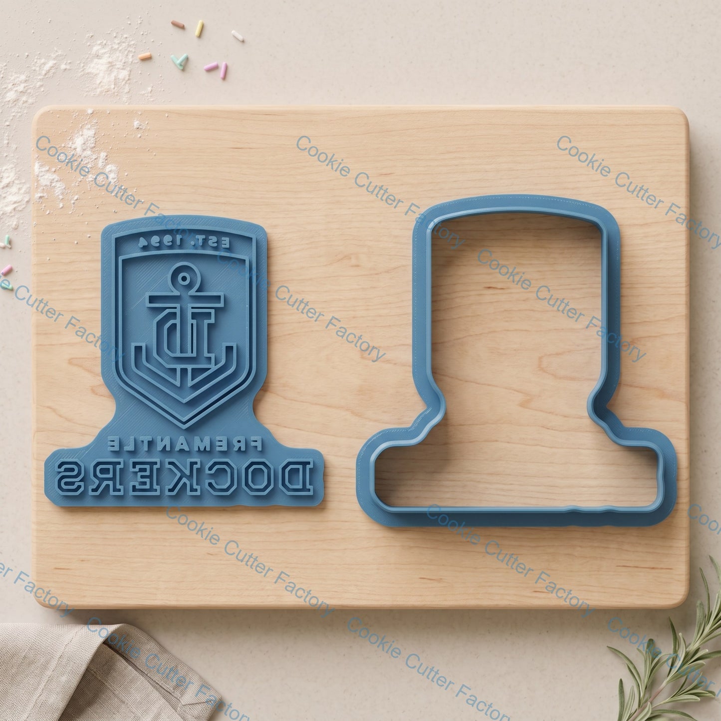 Fremantle Dockers Cookie Cutter and Embosser Stamp | Footy Fan, Game Day, Grand Final Party