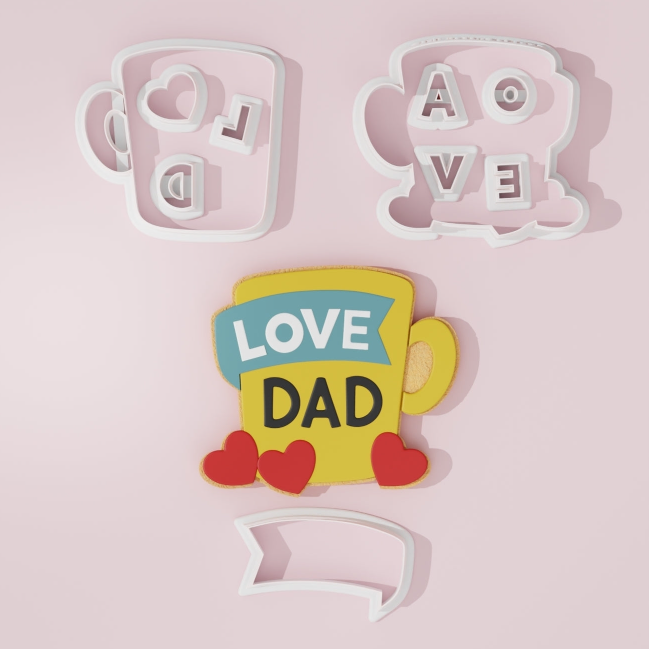 Love Dad Cookie Cutter set Father's Day