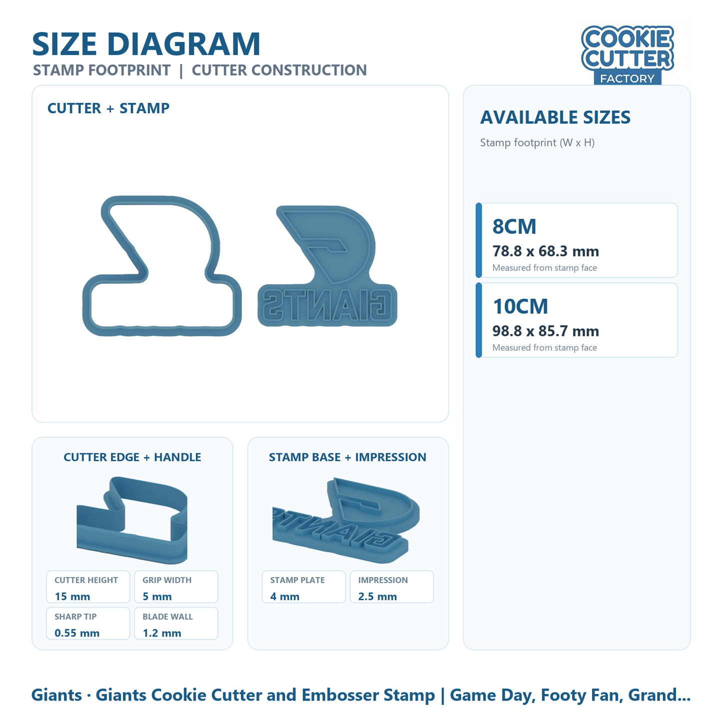 Giants Cookie Cutter and Embosser Stamp | Game Day, Footy Fan, Grand Final Party