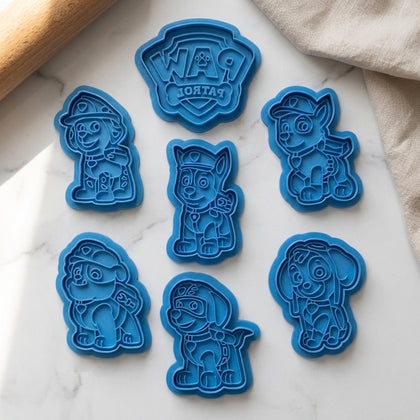 Heroic Rescue Pups and Shield Badge Cookie Cutter and Embosser Set