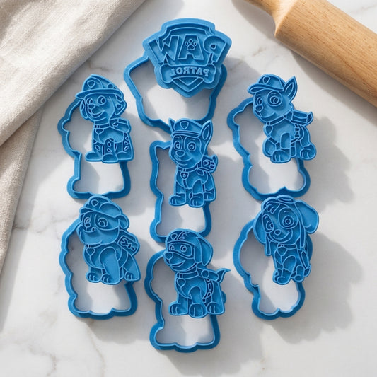 Heroic Rescue Pups and Shield Badge Cookie Cutter and Embosser Set