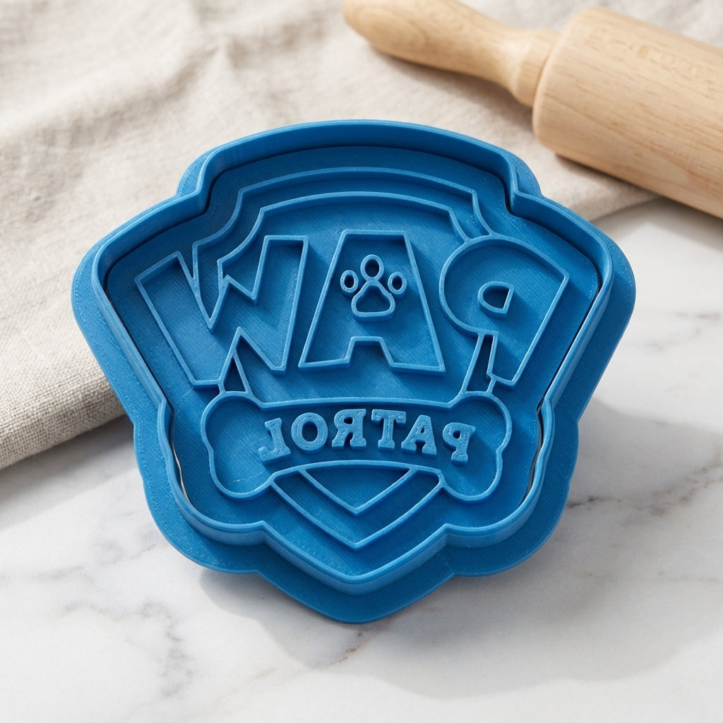 Heroic Rescue Pups and Shield Badge Cookie Cutter and Embosser Set