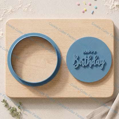 Happy Birthday Cookie Cutter and Embosser Stamp Set | Party Decor, Baking, Celebration