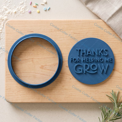 Thanks for Helping Me Grow Cookie Cutter and Embosser Stamp | Teacher Gift, End of Year, School Appreciation