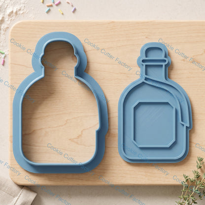 Tequila Bottle Cookie Cutter and Embosser Stamp Set | Bar Themed Party, Alcohol, Drinking Decorating