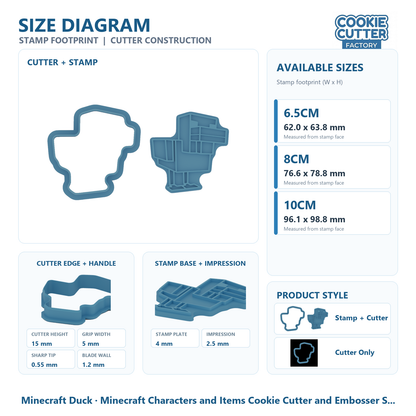 Minecraft Characters and Items Cookie Cutter and Embosser Stamp Set