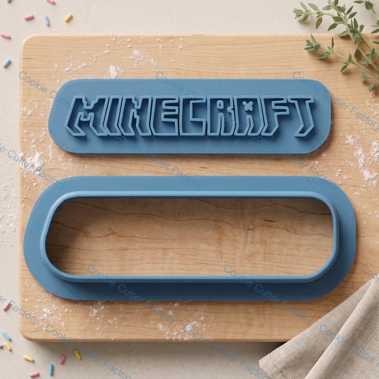 Minecraft World Cookie Cutters and Embosser Stamp Set | Gamer Party, Pixel Blocks, Kids Baking