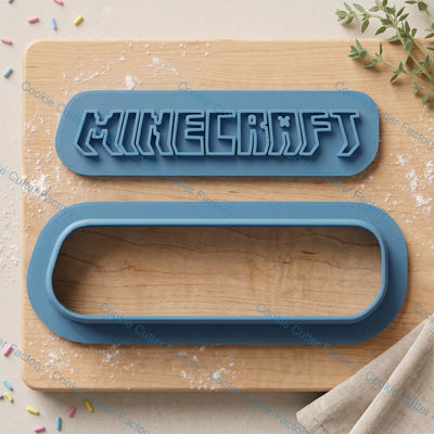 Minecraft World Cookie Cutters and Embosser Stamp Set | Gamer Party, Pixel Blocks, Kids Baking