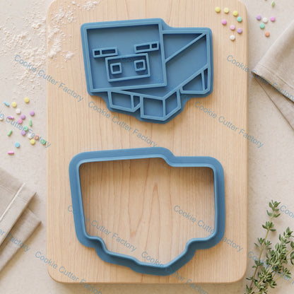 Minecraft Characters and Items Cookie Cutter and Embosser Stamp Set