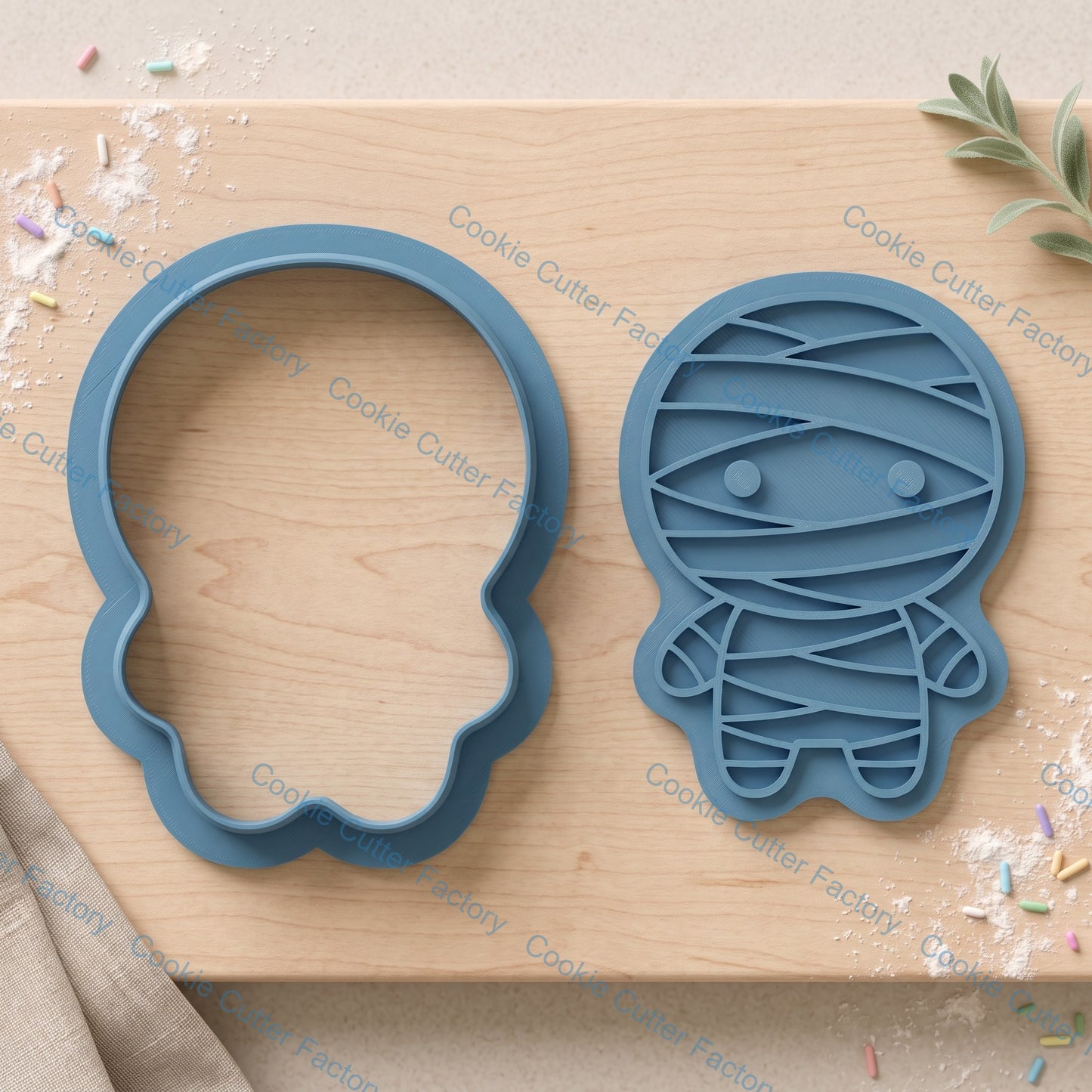 Mummy Cookie Cutters and Embosser Stamp Set | Halloween Party, Spooky Treats, Kids Baking
