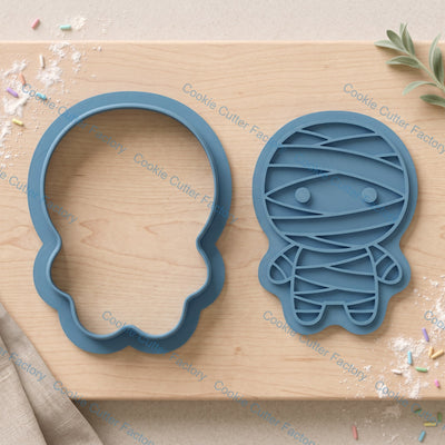 Mummy Cookie Cutters and Embosser Stamp Set | Halloween Party, Spooky Treats, Kids Baking