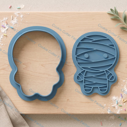 Mummy Cookie Cutters and Embosser Stamp Set | Halloween Party, Spooky Treats, Kids Baking