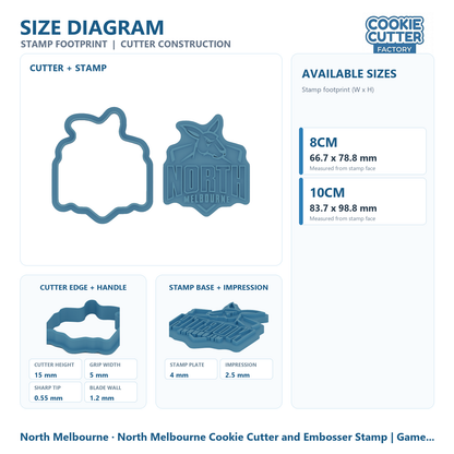North Melbourne Cookie Cutter and Embosser Stamp | Game Day, Footy Fan, Grand Final Party