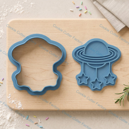 Planet with Stars Cookie Cutter and Embosser Stamp Set