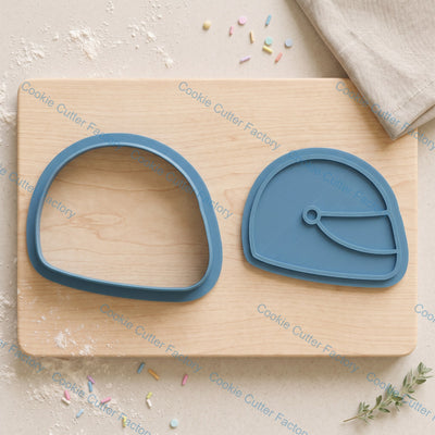 Racing Helmet Cookie Cutter and Embosser Stamp Set | Race Car Driver, Motocross Birthday, Sports Cookies