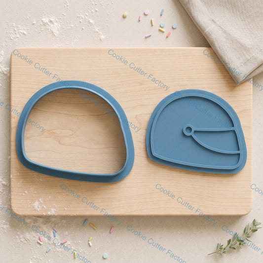 Racing Helmet Cookie Cutter and Embosser Stamp Set | Race Car Driver, Motocross Birthday, Sports Cookies