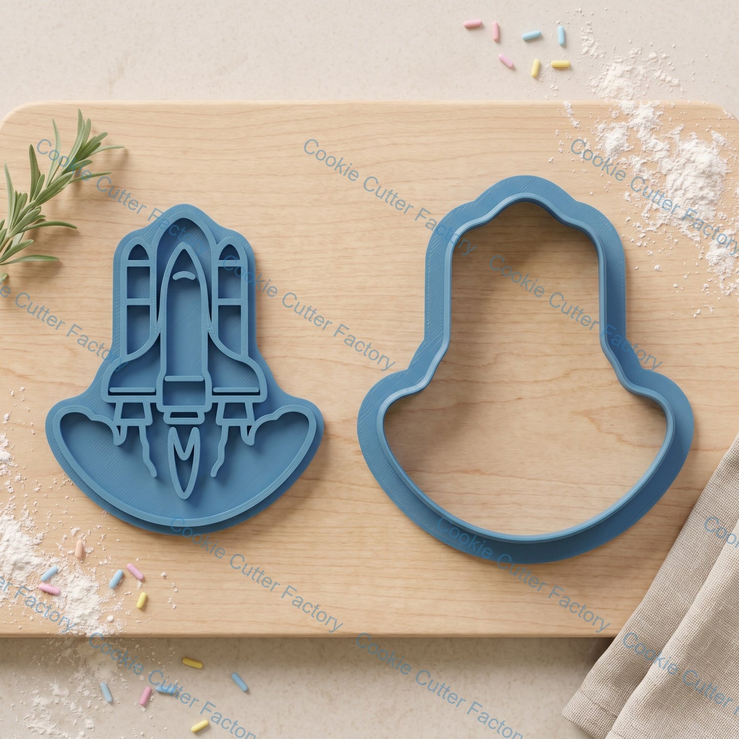 Space Shuttle Cookie Cutter and Embosser Stamp Set