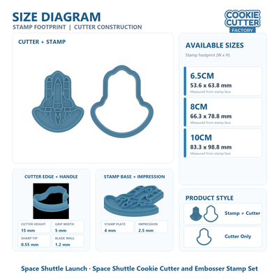 Space Shuttle Cookie Cutter and Embosser Stamp Set