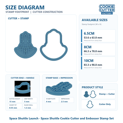 Space Shuttle Cookie Cutter and Embosser Stamp Set