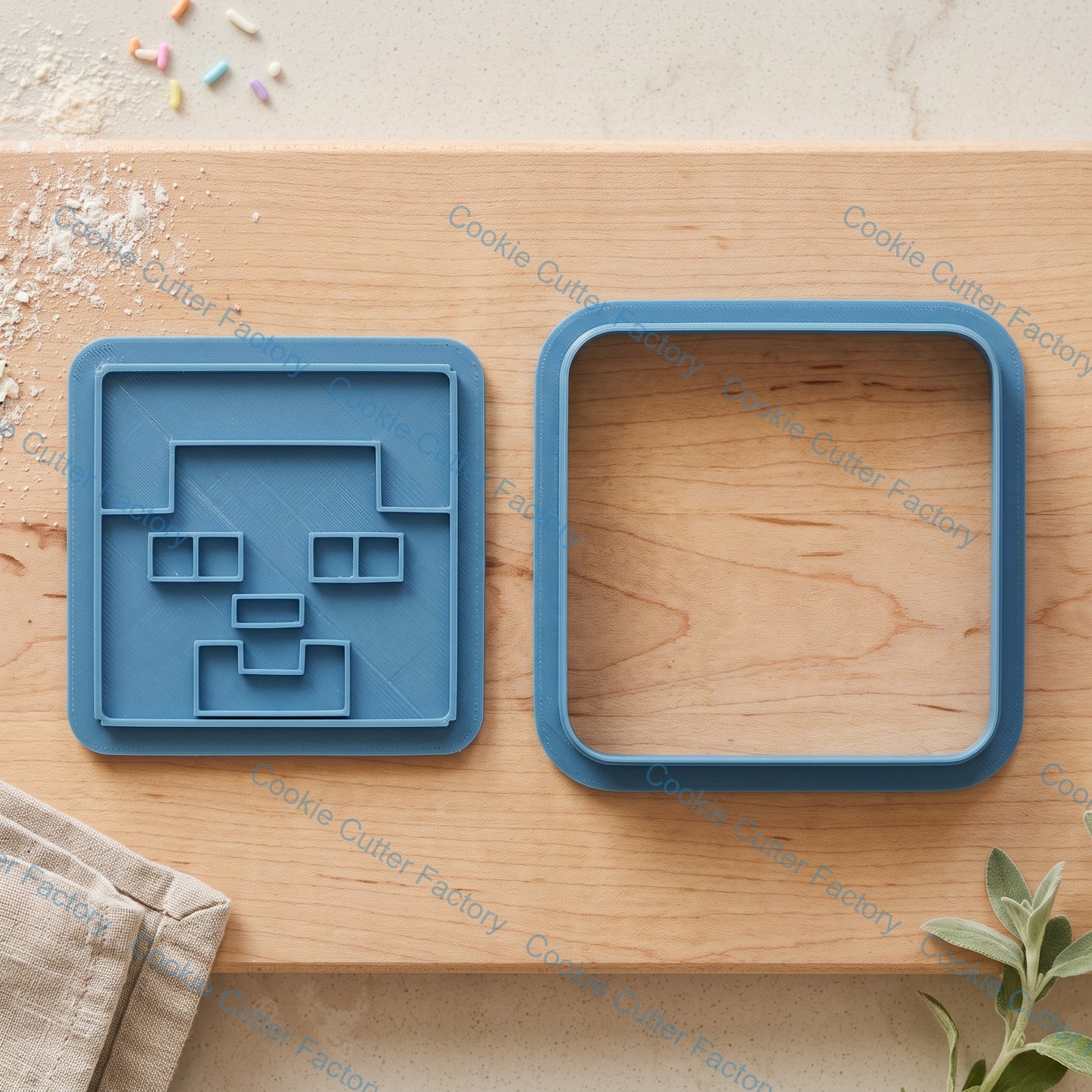 Minecraft World Cookie Cutters and Embosser Stamp Set | Gamer Party, Pixel Blocks, Kids Baking