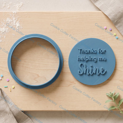 Thanks for Helping Me Shine Cookie Cutter and Embosser Stamp Set | Teacher Appreciation, End of Year, School Gift