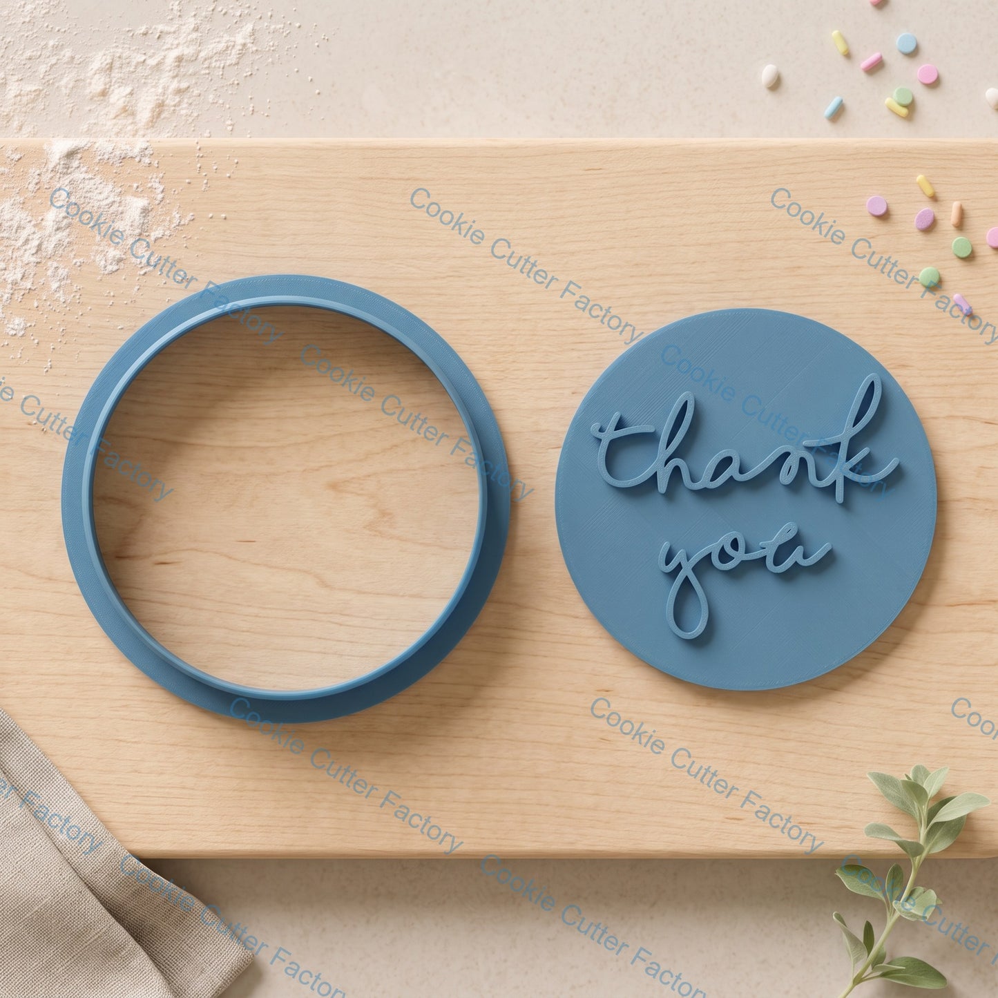 Thank You Circle Cookie Cutter and Embosser Stamp Set | Appreciation, Teacher Gift, Thank You Cookies