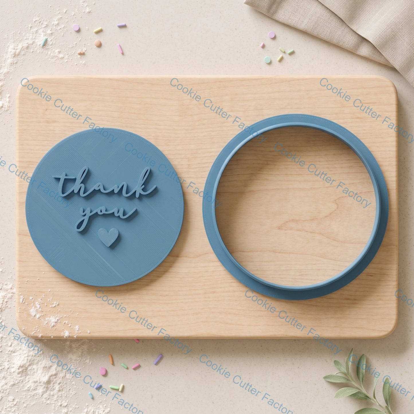 Thank You Cookie Cutter and Embosser Stamp Set | Appreciation Gift, Wedding Favors, Event Baking