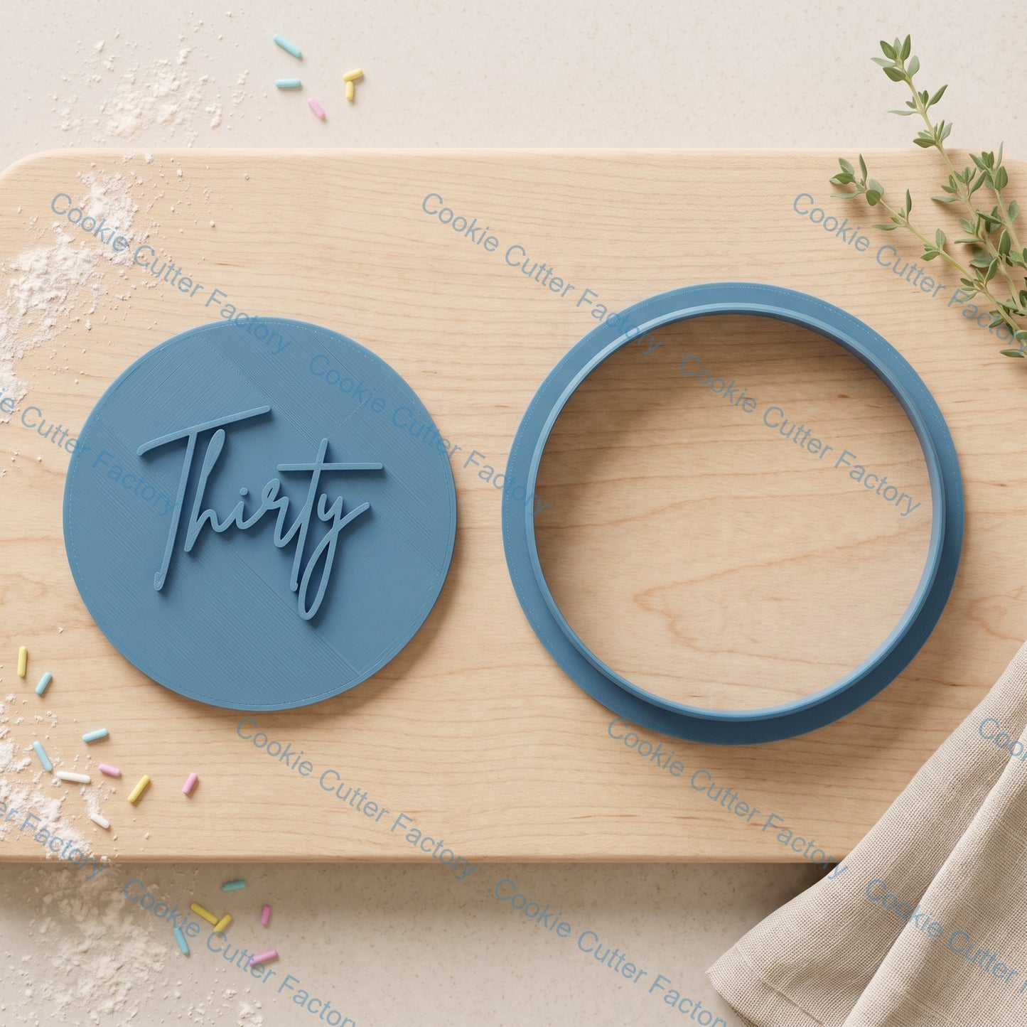 Thirty Birthday Cookie Cutter and Embosser Stamp Set | 30th Birthday Party, Milestone Birthday, Cake Decorating
